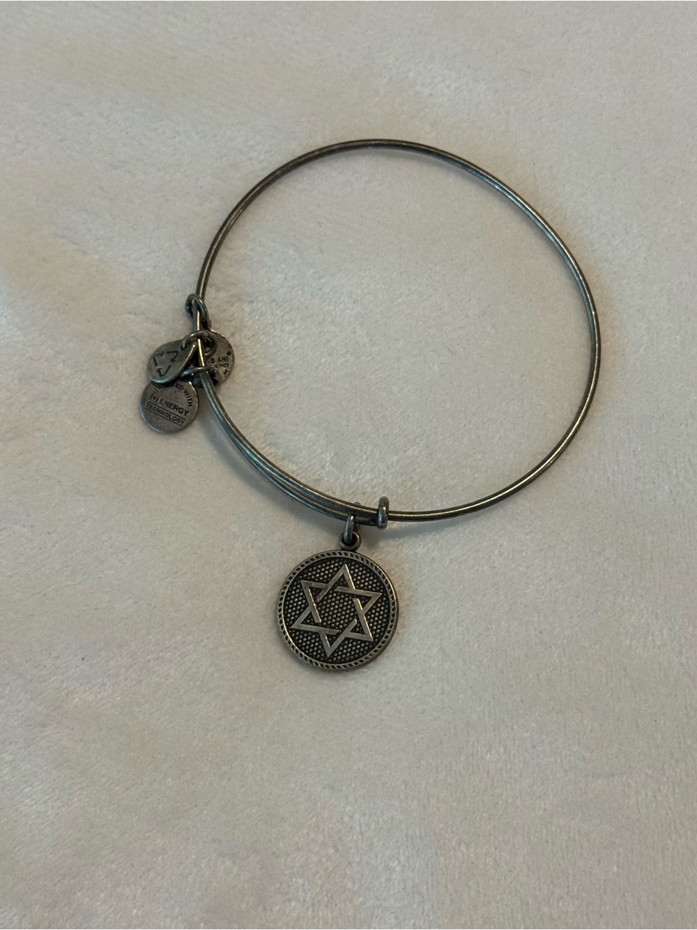 Alex and Ani Star of David Charm Expandable Silver Bangle Bracelet